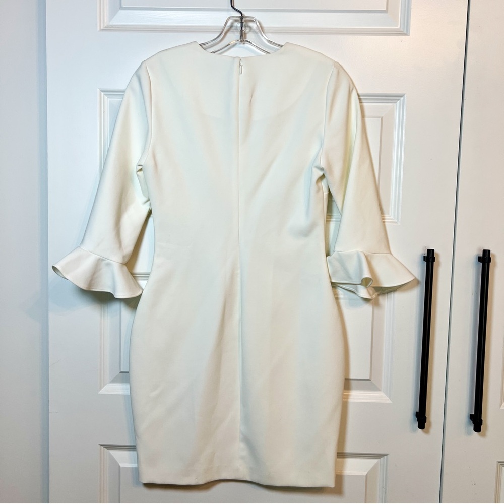 LIKELY White Bell Sleeve Sheath Dress NWT Size 4 Elegant Cocktail Bridal - Picture 3 of 8
